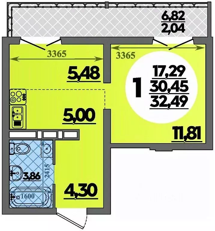 Студия Краснодарский край, Новороссийск Город у Моря жилой комплекс ... - Фото 1