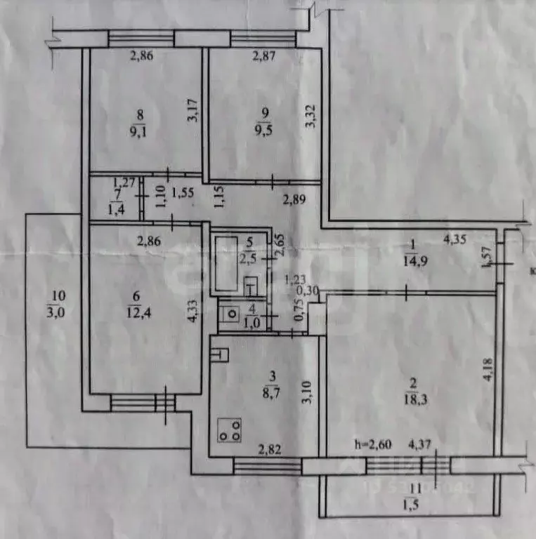 4-к кв. Забайкальский край, Чита Магистральная ул., 19 (77.8 м) - Фото 2