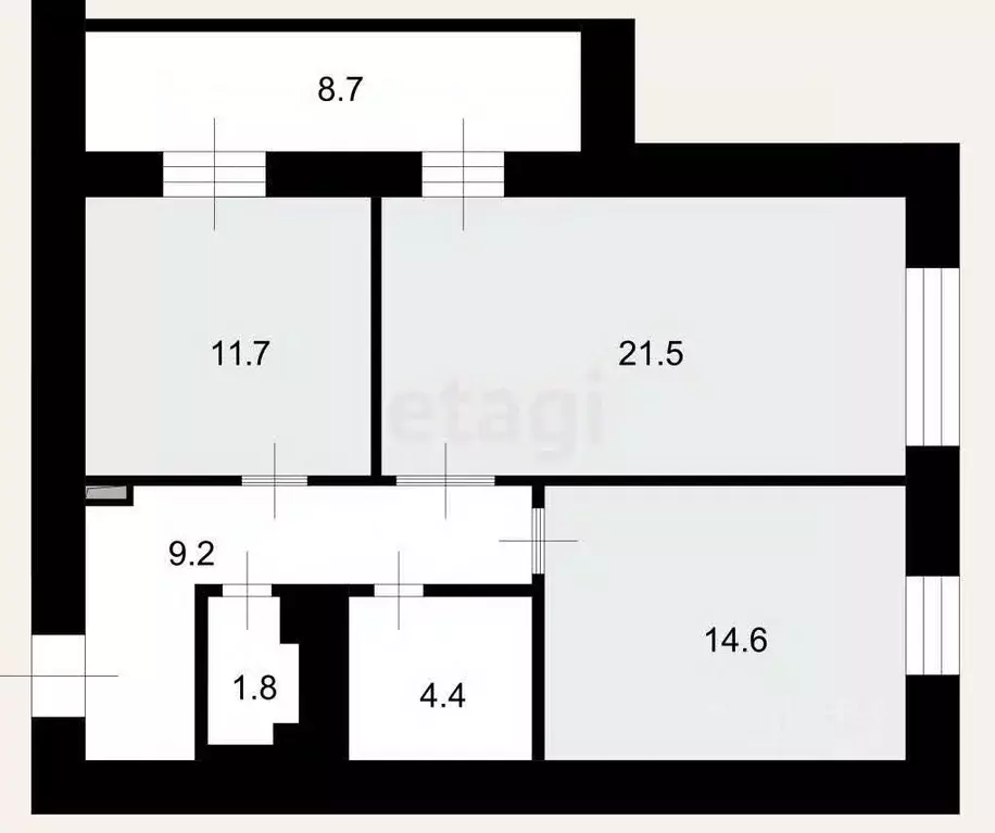 2-к кв. Смоленская область, Гагарин Первомайская ул., 17 (63.4 м) - Фото 2