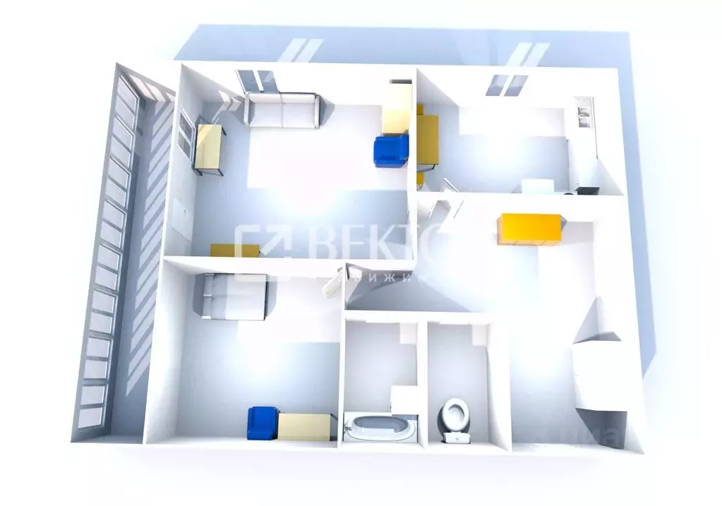 2-к кв. Ярославская область, Ярославль ул. Слепнева, 14 (48.0 м) - Фото 2