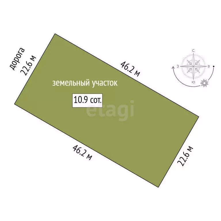Участок в село Кулаково, Ольховая улица (10.95 м) - Фото 0