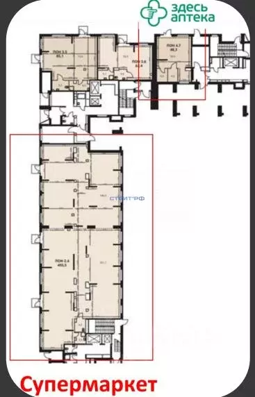 Торговая площадь в Москва 1-й Ясеневский жилой комплекс, 2 (48 м) - Фото 2