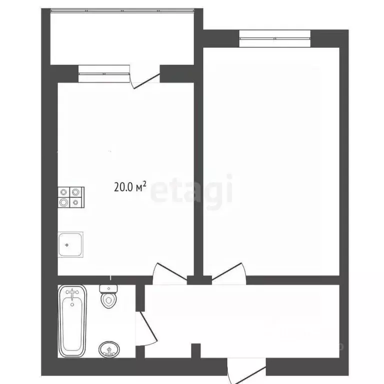 1-к кв. Тюменская область, Тюмень ул. Александра Протозанова, 10 (38.8 ... - Фото 1
