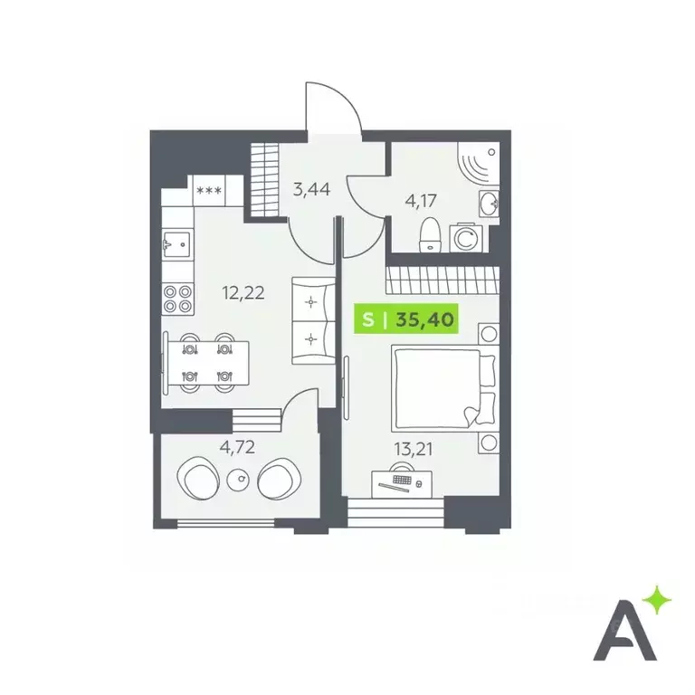 1-к кв. Ленинградская область, Всеволожский район, Заневское городское ... - Фото 1