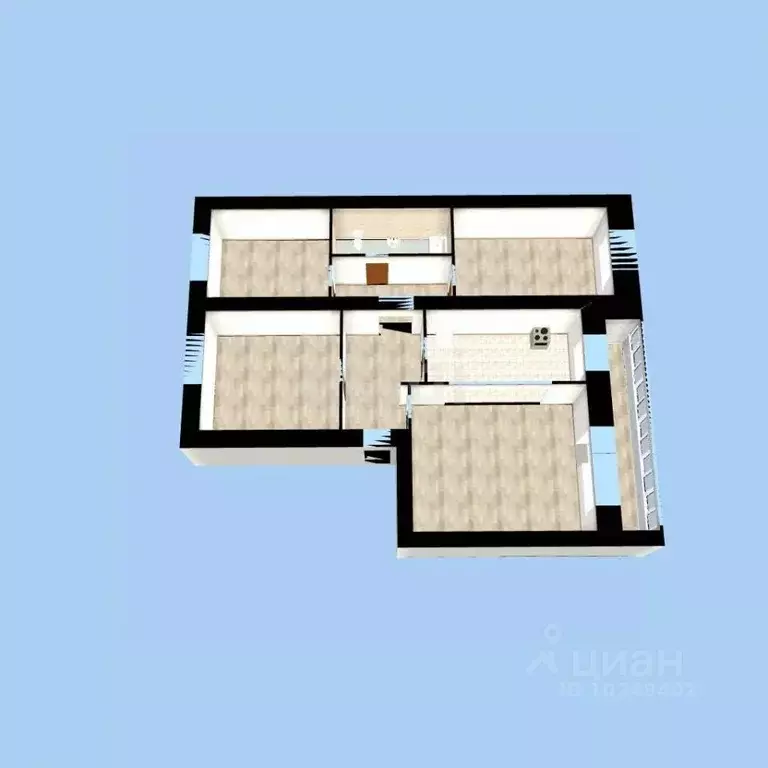 4-к кв. Башкортостан, Уфа ул. Запотоцкого, 48 (32.7 м) - Фото 2