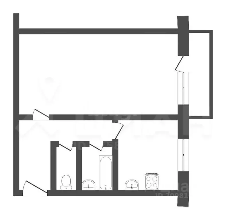 1-к кв. Пермский край, Березники Юбилейная ул., 75 (30.3 м) - Фото 1