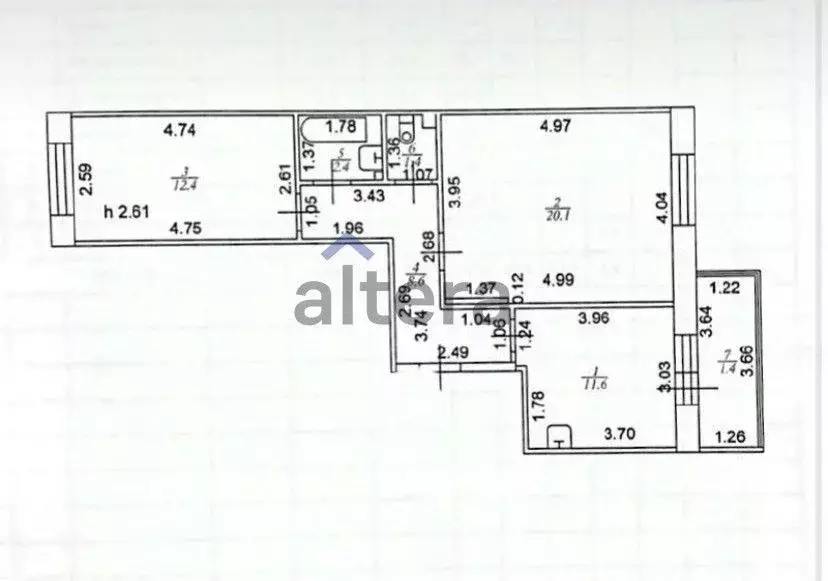 2-к кв. Татарстан, Казань ул. Рауиса Гареева, 102к2 (56.7 м) - Фото 1