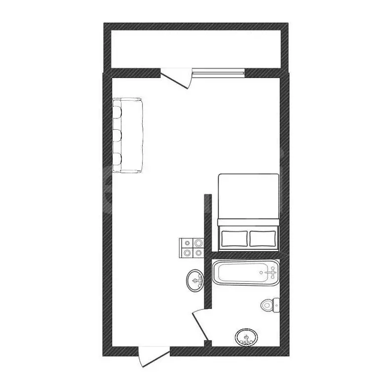 Квартира-студия: Абакан, улица Кирова, 185к1 (25.2 м) - Фото 1