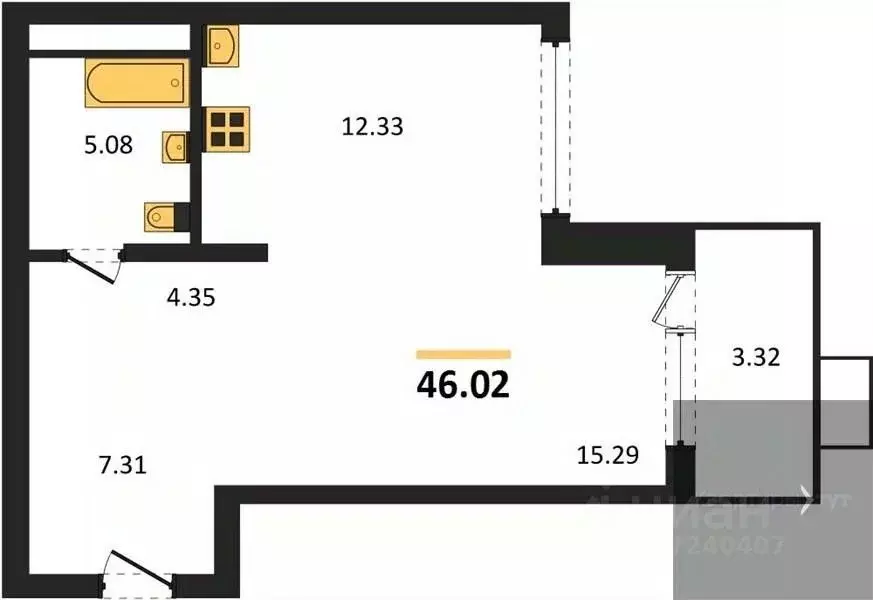 1-к кв. Воронежская область, Воронеж наб. Чуева, 7 (46.02 м) - Фото 0