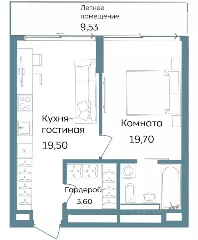 2-к кв. Крым, Саки  (52.33 м) - Фото 1