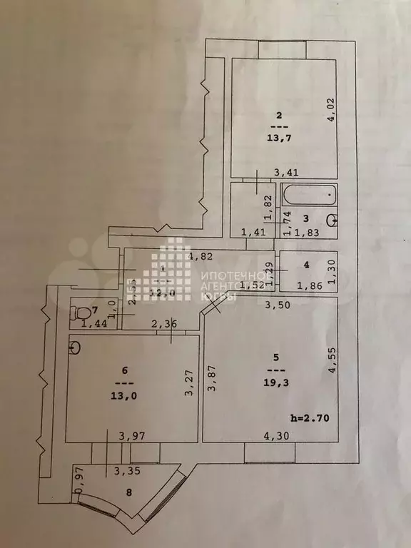 2-к. квартира, 65 м, 5/5 эт. - Фото 0