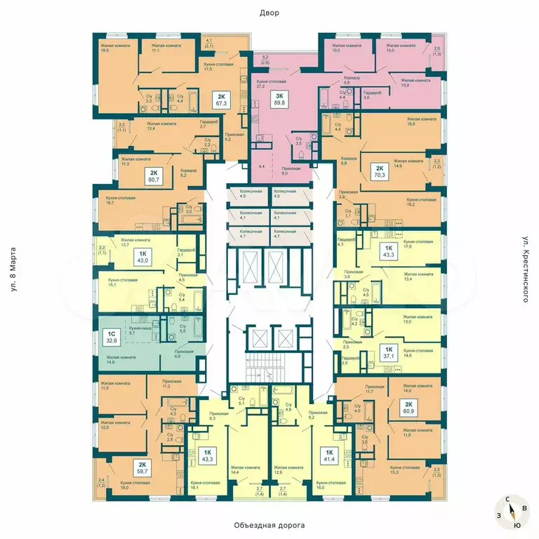 1-к. квартира, 37,1 м, 9/21 эт. - Фото 1