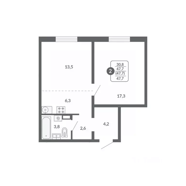 2-к кв. Кировская область, Киров ул. Потребкооперации, 34 (47.7 м) - Фото 1