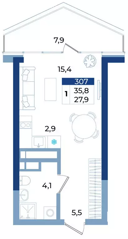 1-комнатная квартира: Алушта, Октябрьская улица, 10 (35.8 м) - Фото 1