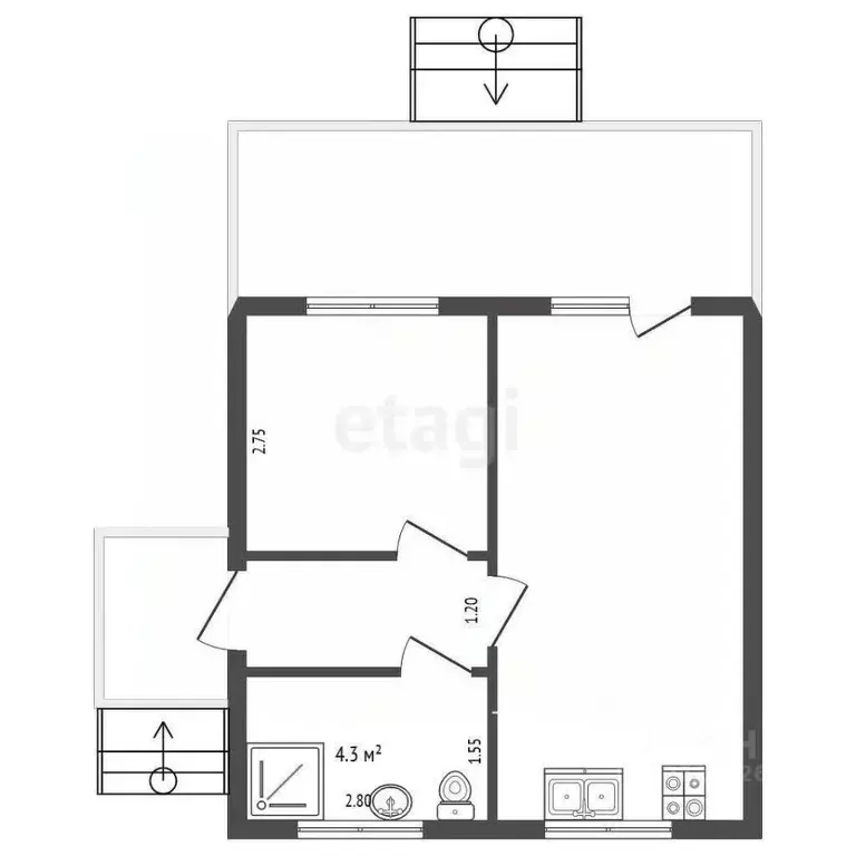 Дом в Калужская область, Перемышльский муниципальный округ, Большие ... - Фото 2