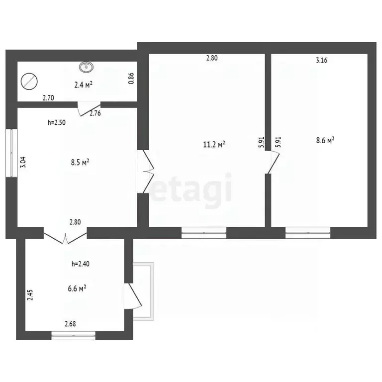 2-к кв. Севастополь ул. Курчатова, 4А (37.3 м) - Фото 2