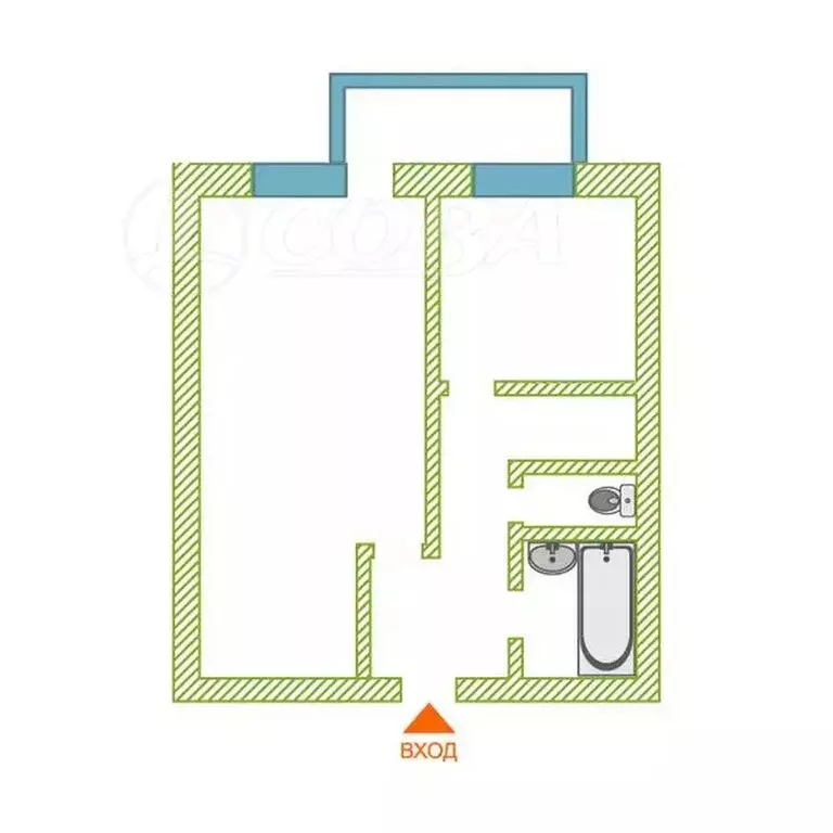 1-комнатная квартира: Тюмень, улица Николая Чаплина, 125 (39 м) - Фото 1