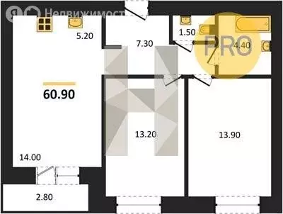 2-комнатная квартира: Альметьевск, улица Гафиатуллина, 62 (60 м) - Фото 1