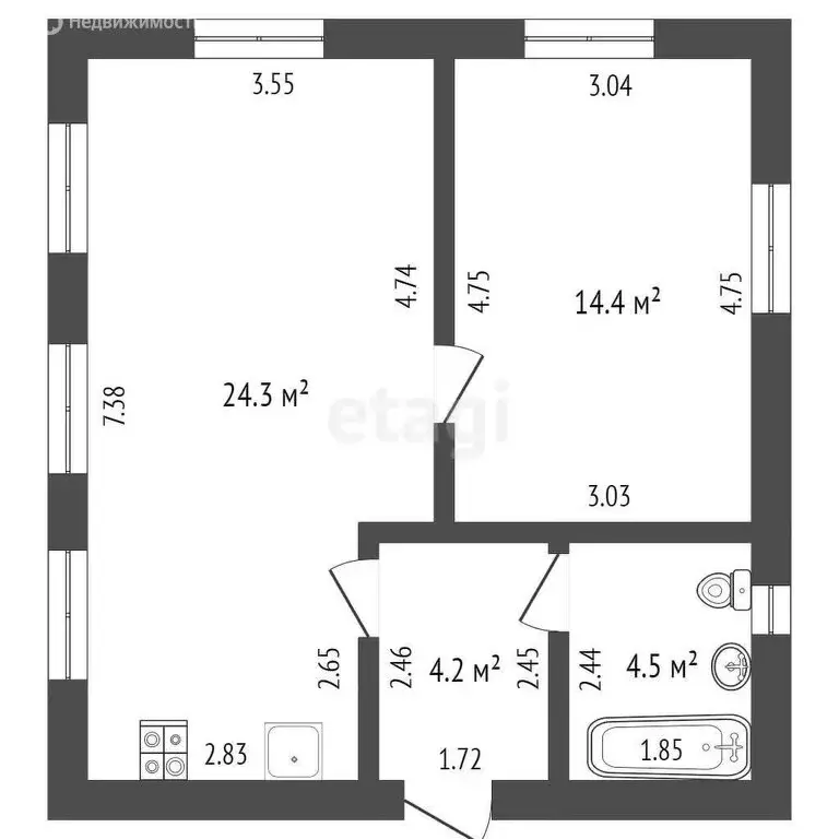 Дом в Нефтекамск, СПК Ветеран, 2-я улица (50.2 м) - Фото 1
