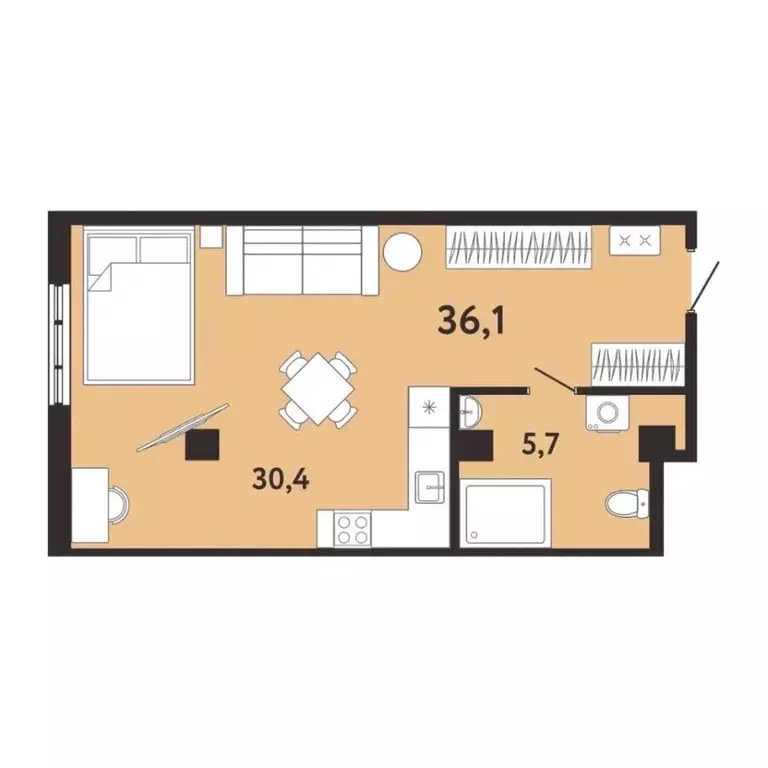 Студия Крым, Ялта ул. Киевская, 44 (36.0 м) - Фото 2
