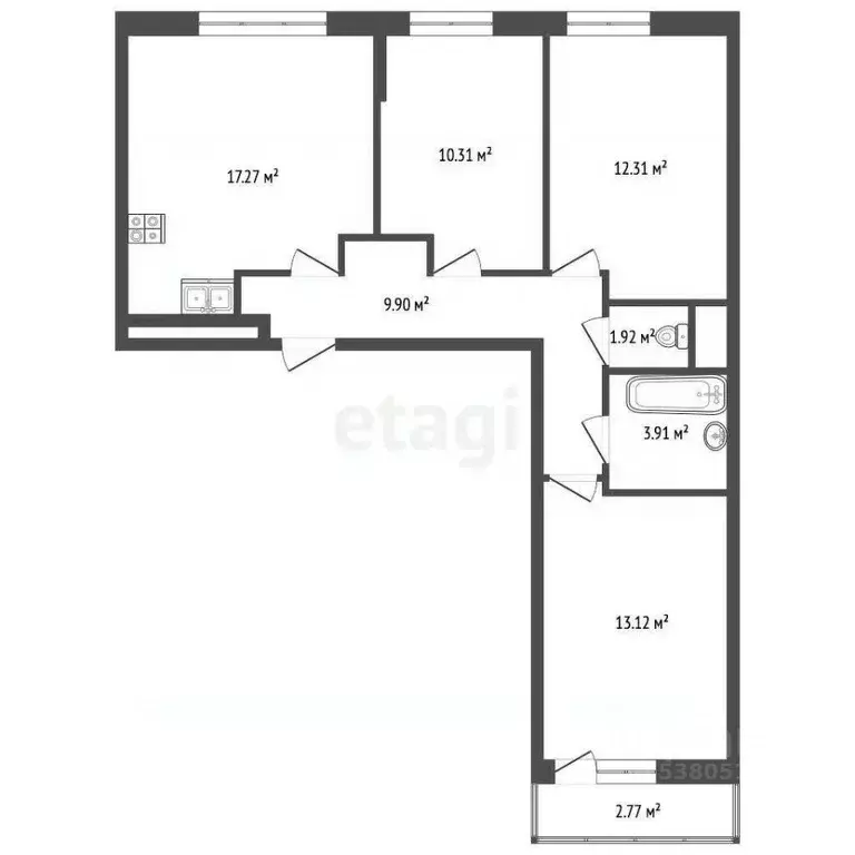 3-к кв. Ростовская область, Ростов-на-Дону ул. Нансена, 109/5 (71.5 м) - Фото 1