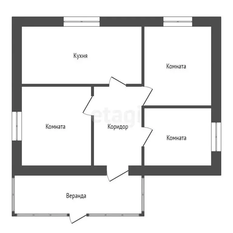 3-комнатная квартира: посёлок Новоселезнево, улица Калинина, 11 (44 м) - Фото 0