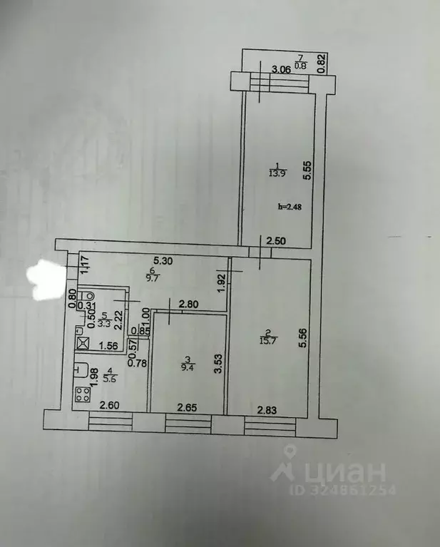 3-к кв. Татарстан, Казань просп. Ибрагимова, 61 (57.6 м) - Фото 2