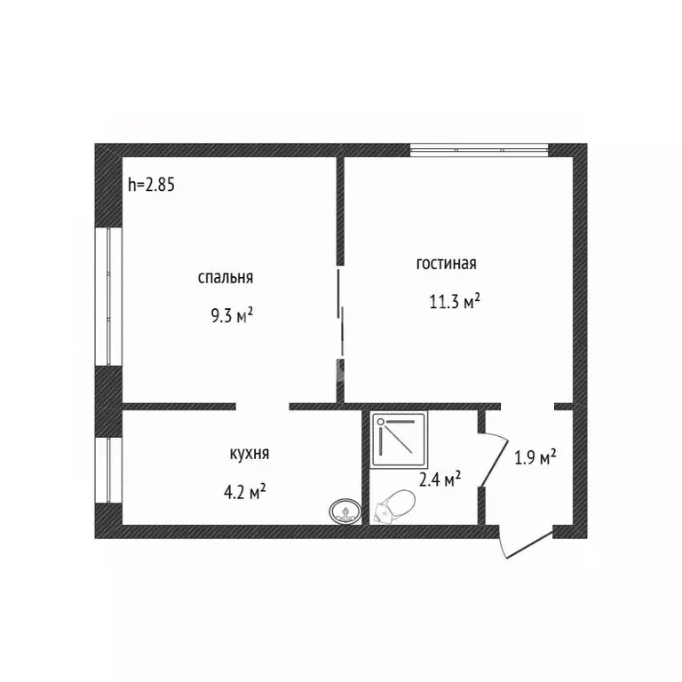 1-к кв. Кемеровская область, Ленинск-Кузнецкий ул. Горького, 24 (29.3 ... - Фото 2