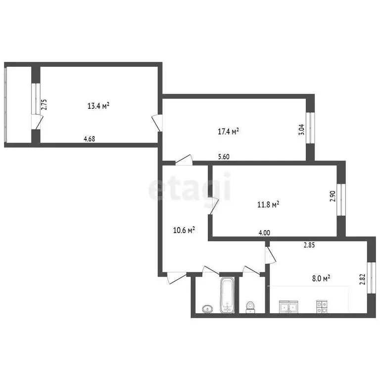 3-комнатная квартира: Новый Уренгой, район Северная Жилая Часть, ... - Фото 1