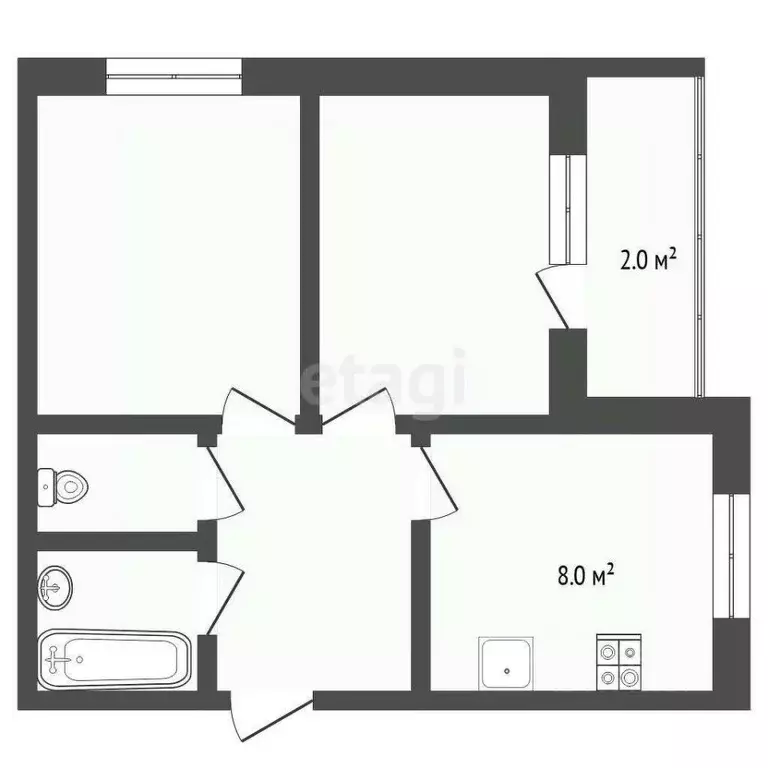 2-к кв. Свердловская область, Талица Песчаная ул., 20 (46.7 м) - Фото 1