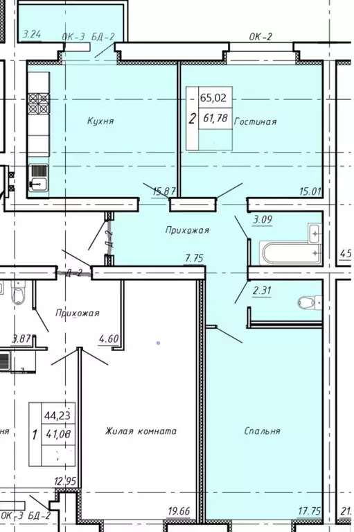 Продаётся 2-к квартира, 65.2 м - Фото 1
