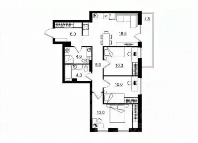 3-к кв. Кировская область, Киров Крылья жилой комплекс (73.8 м) - Фото 1