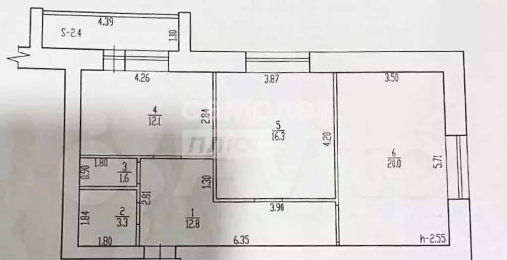 2-к кв. Брянская область, Брянск Институтская ул., 144 (69.0 м) - Фото 0