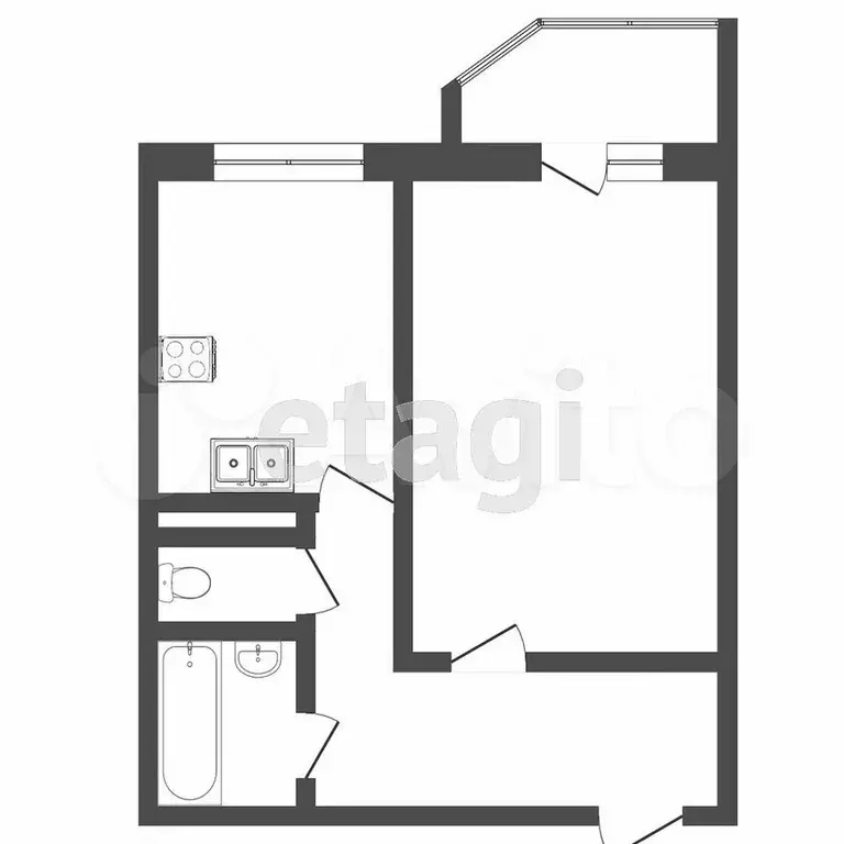 1-к. квартира, 35 м, 6/10 эт. - Фото 0