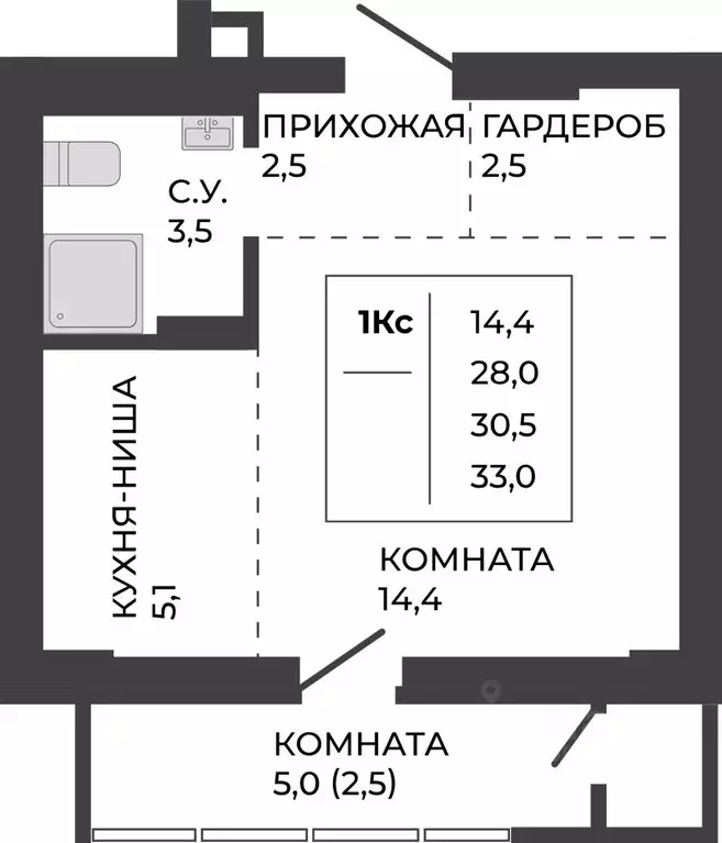 1-к кв. Алтайский край, Барнаул ул. Шумакова, 7к2 (30.5 м) - Фото 0