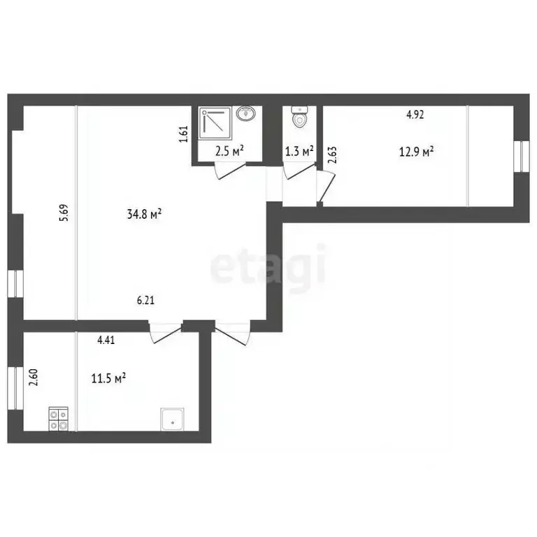 2-к кв. Ямало-Ненецкий АО, Тарко-Сале Пуровский район, ул. Строителей, ... - Фото 2