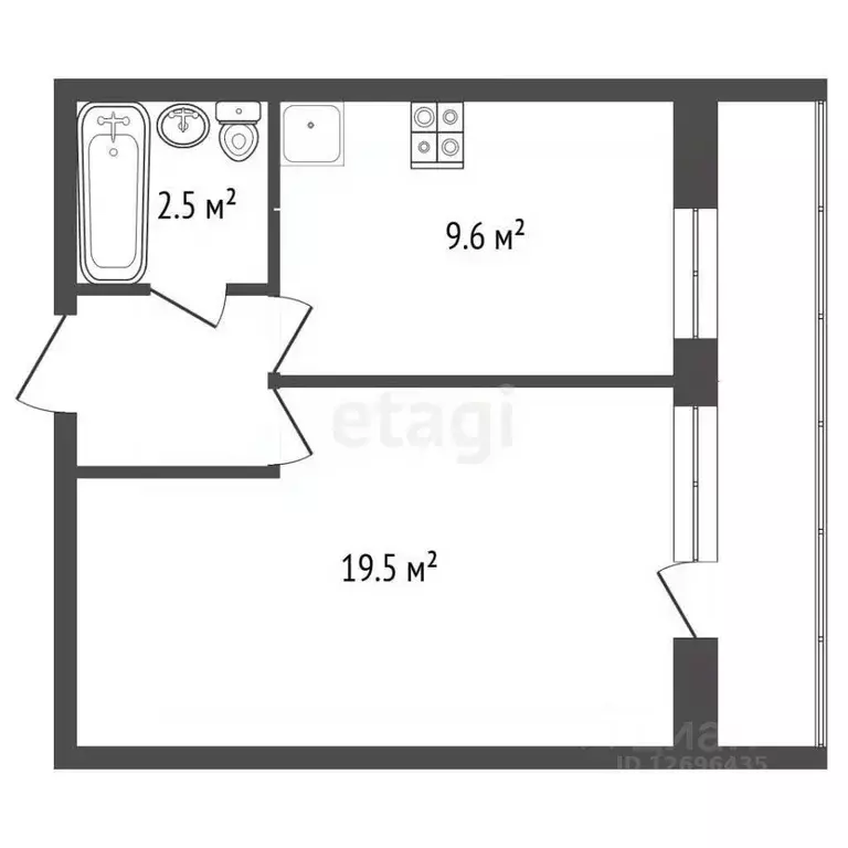 1-к кв. Москва Духовской пер., 14 (34.4 м) - Фото 1