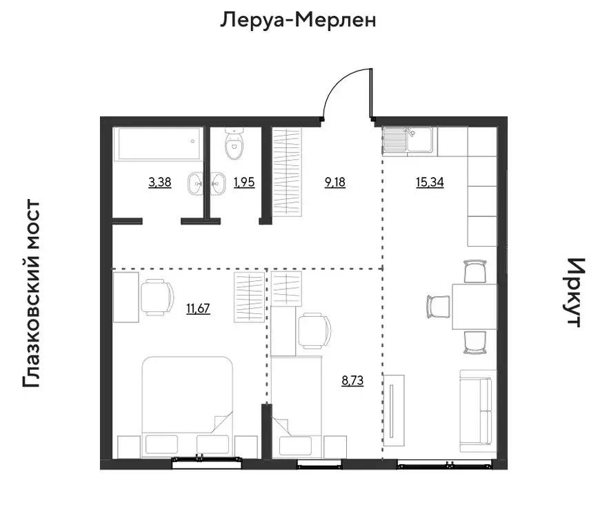 2-комнатная квартира: Иркутск, квартал Затон, ЖК Затон (50.25 м) - Фото 1
