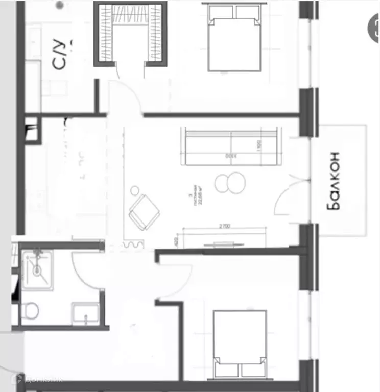 Продаётся 2-к квартира, 70 м - Фото 0