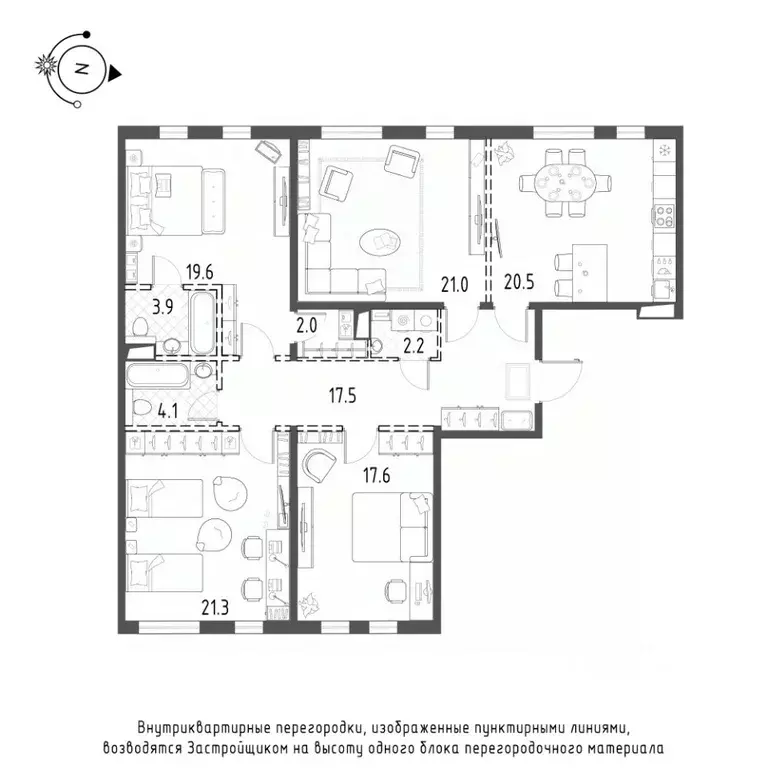 4-к кв. Санкт-Петербург Лисичанская ул., 15 (129.3 м) - Фото 0