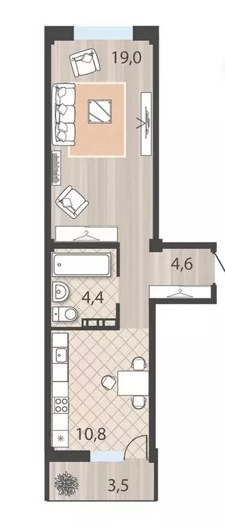 2-комнатная квартира: Иркутск, улица Костычева, 28/4 (42.3 м) - Фото 0