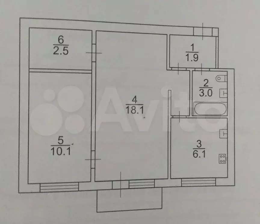 2-к. квартира, 41,7 м, 3/5 эт. - Фото 0