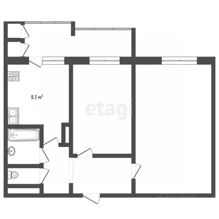 2-к кв. Саха (Якутия), Якутск просп. Михаила Николаева, 40/7 (51.5 м) - Фото 2