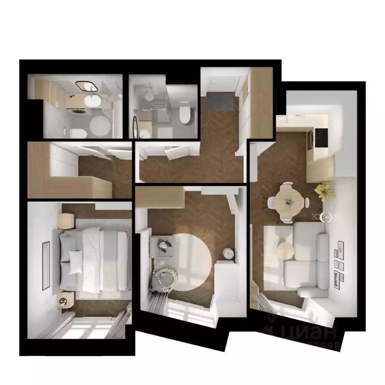 2-к кв. Москва Кронштадтский 9 жилой комплекс, 11.3 (57.7 м) - Фото 1