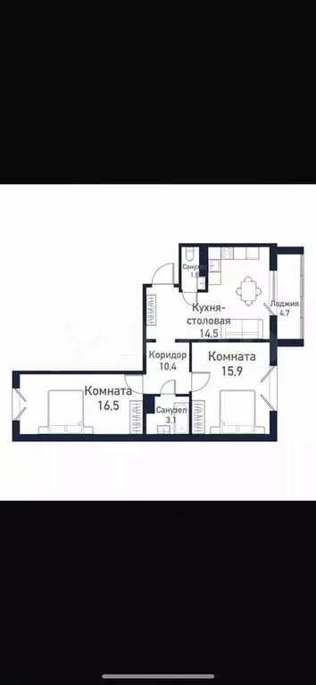 3-к. квартира, 65 м, 5/10 эт. - Фото 1