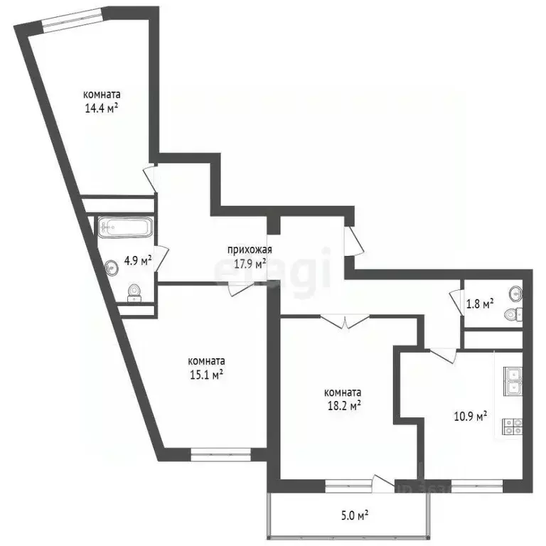 3-к кв. Московская область, Подольск Красная Горка мкр, ул. Садовая, ... - Фото 2