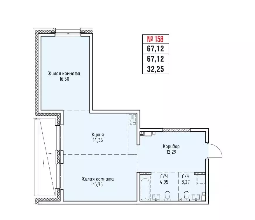 2-к кв. Иркутская область, Иркутск Култукская ул. (67.12 м) - Фото 0