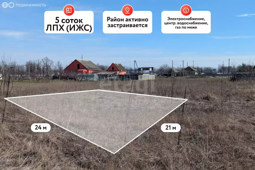 Участок в хутор Белый, Луговая улица (5 м) - Фото 1