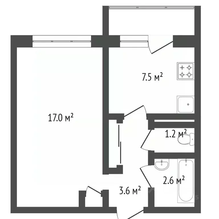 1-к кв. Нижегородская область, Нижний Новгород ул. Героя Попова, 9/2 ... - Фото 2