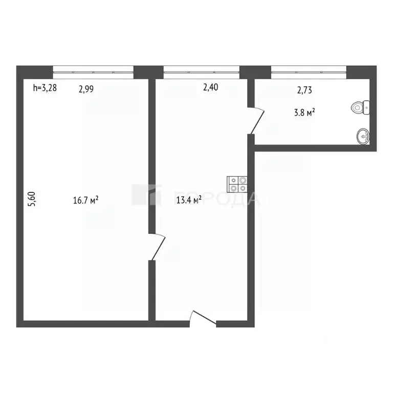 1-к кв. Алтайский край, Барнаул Загородная ул., 13 (34.0 м) - Фото 2